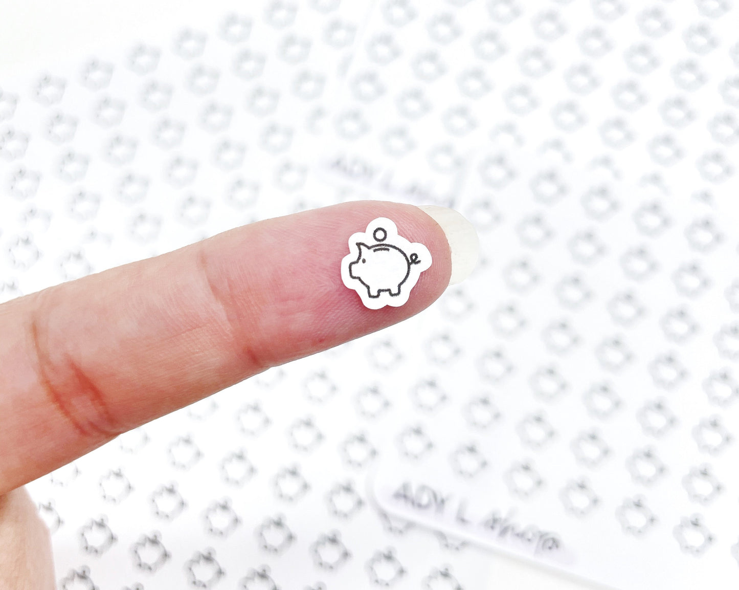 Mini icon stickers - Piggy Bank, Budget - Planner stickers - Minimal, functional stickers - Bullet Journal - Sticker sheet - 70 mini icons