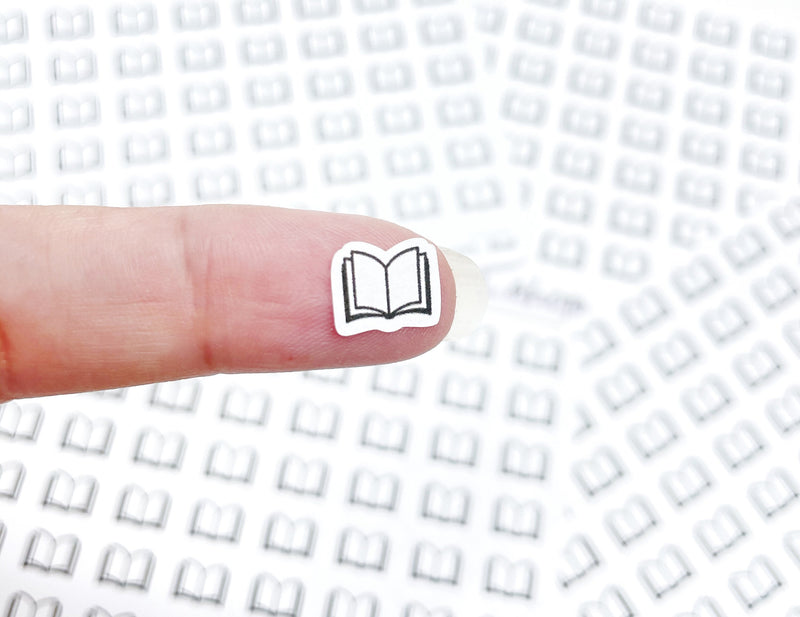 Mini icon stickers - Book - Reading - Planner stickers - Minimal, functional stickers - Bullet Journal - Sticker sheet - 63 mini icons