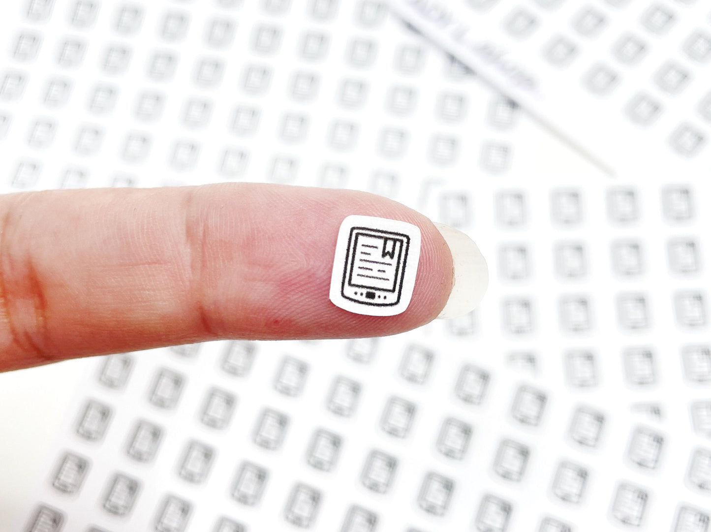 Mini icon stickers - eBook - Reading - Planner stickers - Minimal, functional stickers - Bullet Journal - Sticker sheet - 77 mini icons