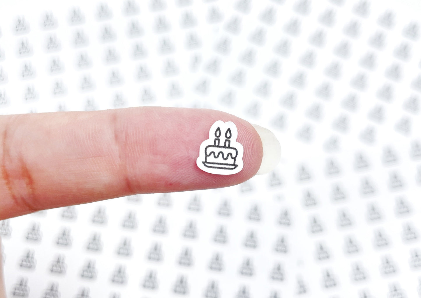 Mini icon stickers - Birthday Cake - Planner stickers - Minimal, functional stickers - Bullet Journal - Sticker sheet - 70 mini icons