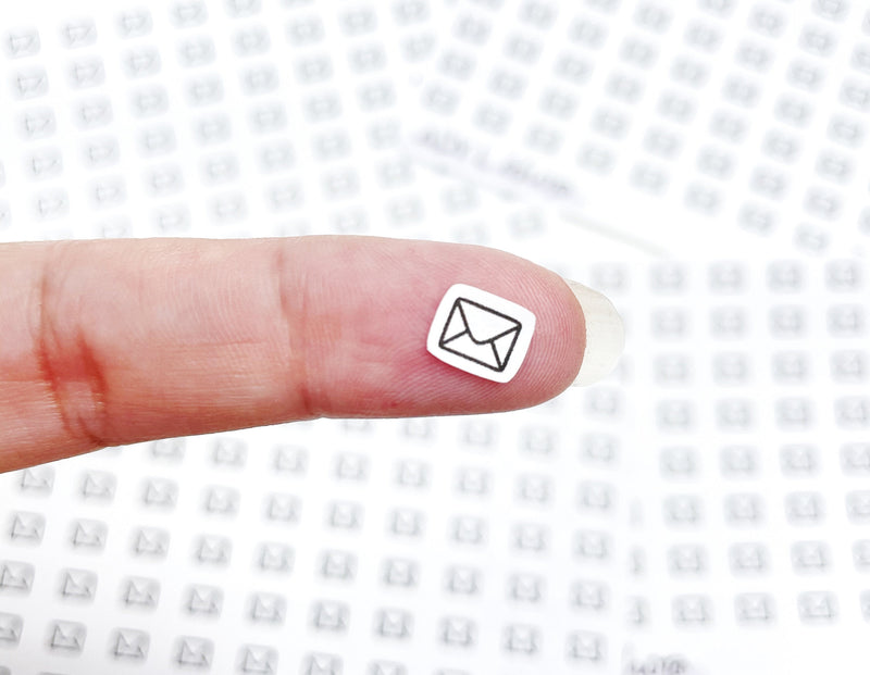 Planche de stickers mini icônes "Enveloppe" - Courrier, correspondance, rappel - Mini icon - Planner stickers - Minimal - Bullet Journal