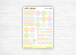 Planche Stickers Palette de Couleurs "Pivoines" différentes formes - Couleurs pastel - Bullet Journal & Planner - Journaling