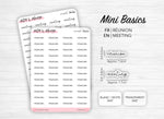 Mini script stickers - Meeting - Planner stickers - Minimal, functional stickers - Bullet Journal - Sticker sheet - 77 mini icons