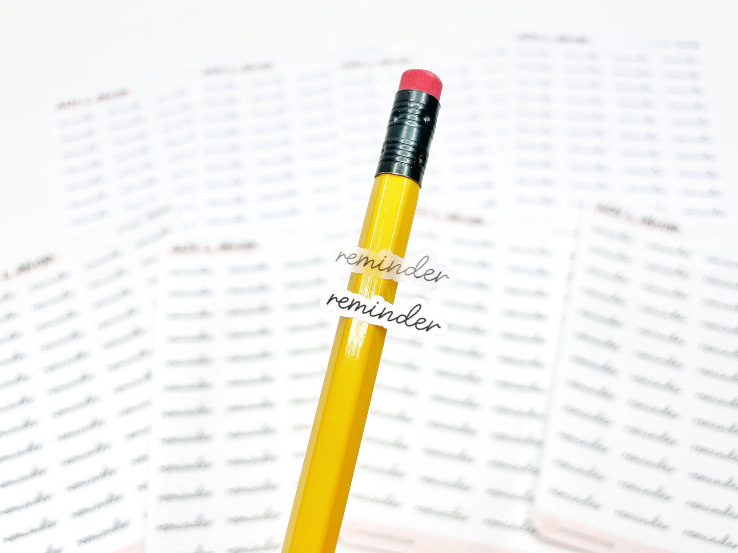 Planche de mini stickers "rappel"- Papier autocollant blanc ou transparent - Planner stickers - Minimal - Bullet Journal