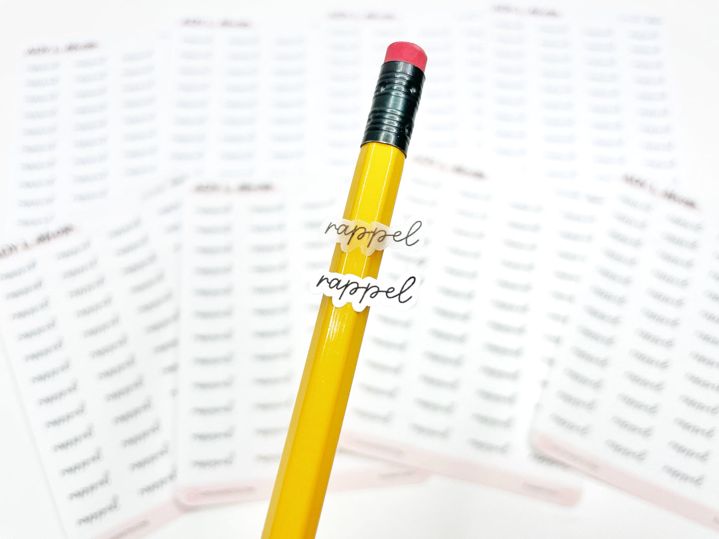 Planche de mini stickers "rappel"- Papier autocollant blanc ou transparent - Planner stickers - Minimal - Bullet Journal