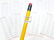 Planche de mini stickers "rappel"- Papier autocollant blanc ou transparent - Planner stickers - Minimal - Bullet Journal