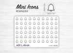 Mini icon stickers - Reminder - Planner stickers - Minimal, functional stickers - Bullet Journal - Sticker sheet - 77 mini icons