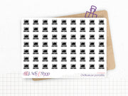 Planche de stickers mini icônes "ordinateur portable" - travail - Mini icon - Planner stickers - Minimal - Bullet Journal