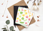 Planche Stickers "Fleurs Tropicales" - Autocollants sur un thème des fleurs - été  - Couleurs pastel aquarelle - Bullet Journal /Planner