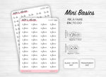 Mini script stickers - To Do - Planner stickers - Minimal, functional stickers - Bullet Journal - Sticker sheet - 77 mini icons