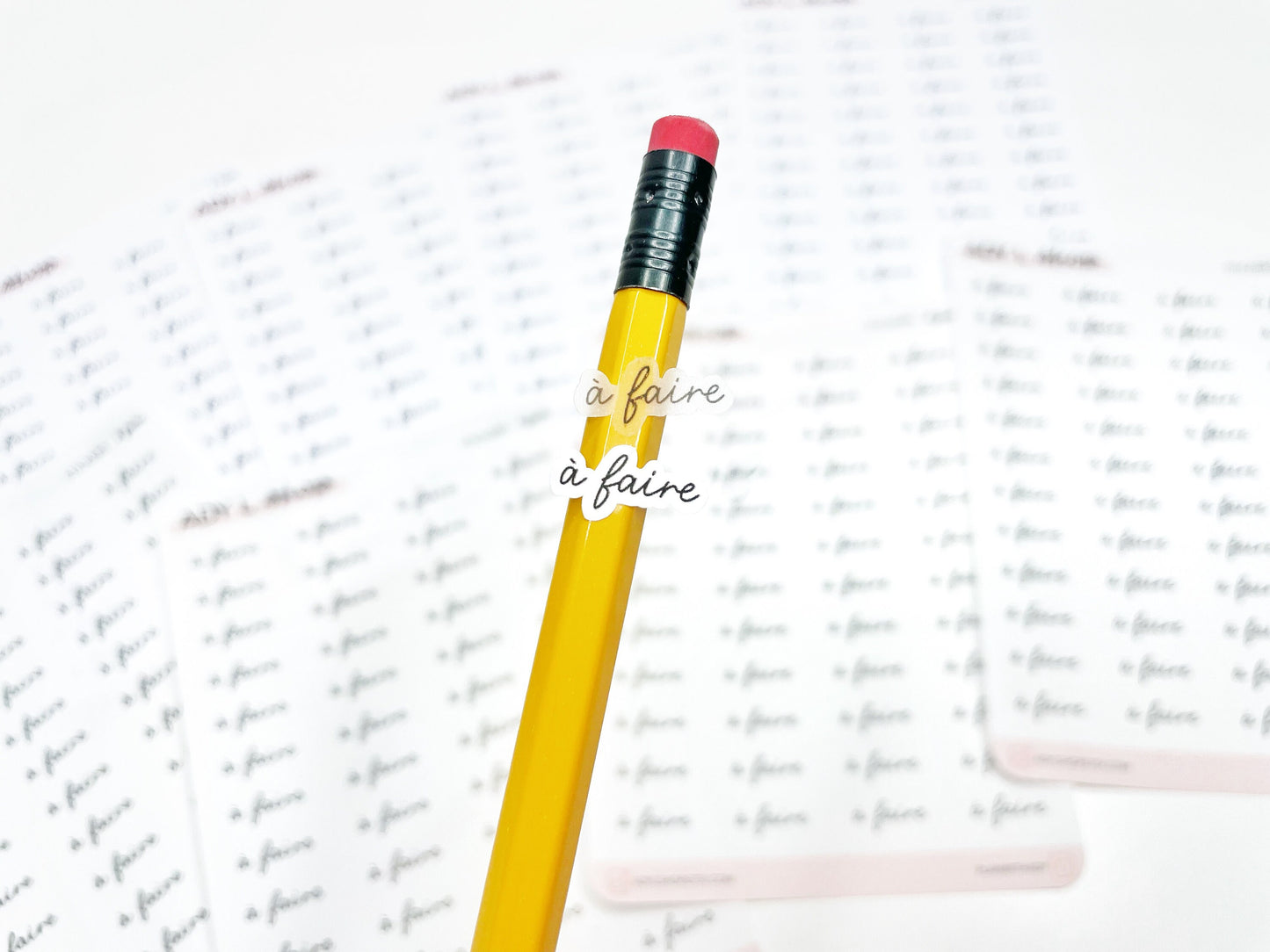Planche de mini stickers "à faire" / "to do"- Papier autocollant blanc ou transparent - Planner stickers - Minimal - Bullet Journal