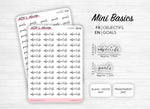 Planche de mini stickers "objectifs"- Papier autocollant blanc ou transparent - Planner stickers - Minimal - Bullet Journal
