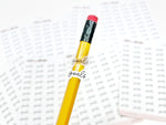 Planche de mini stickers "objectifs"- Papier autocollant blanc ou transparent - Planner stickers - Minimal - Bullet Journal