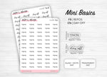Mini script stickers - Day off - Planner stickers - Minimal, functional stickers - Bullet Journal - Sticker sheet - 77 mini icons