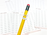 Planche de mini stickers "repos"- Papier autocollant blanc ou transparent - Planner stickers - Minimal - Bullet Journal