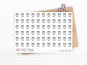 Planche de stickers mini icônes "café" - gobelet Starbucks, café - Mini icon - Planner stickers - Minimal - Bullet Journal