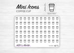 Mini icon stickers - Coffee Cup - Planner stickers - Minimal, functional stickers - Bullet Journal - Sticker sheet - 77 mini icons