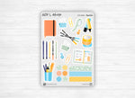 Sticker sheet - "Stationery" - Back to school, stationery stickers : notebook, washi tape, pens - Bullet Journal / Planner sticker sheet