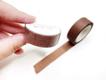 Washi tape - Motif quadrillage, marron, brun - Rouleau de papier décoratif adhésif - 15mm x 10m - Bullet Journal, papeterie, scrapbooking