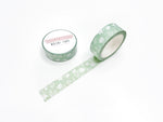 Washi tape - Flower pattern, green, foliage - Roll of adhesive and decorative paper - 15mm x 10m - Bullet Journal, scrapbooking, stationery