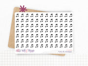 Mini icon stickers - Music - Music note - Planner stickers - Minimal, functional stickers - Bullet Journal - Sticker sheet - 84 mini icons