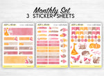 Monthly set stickers - "A walk in the forest" - Fall theme, doodles, headers, days of the week - Bullet Journal, planner - 3 sticker sheets