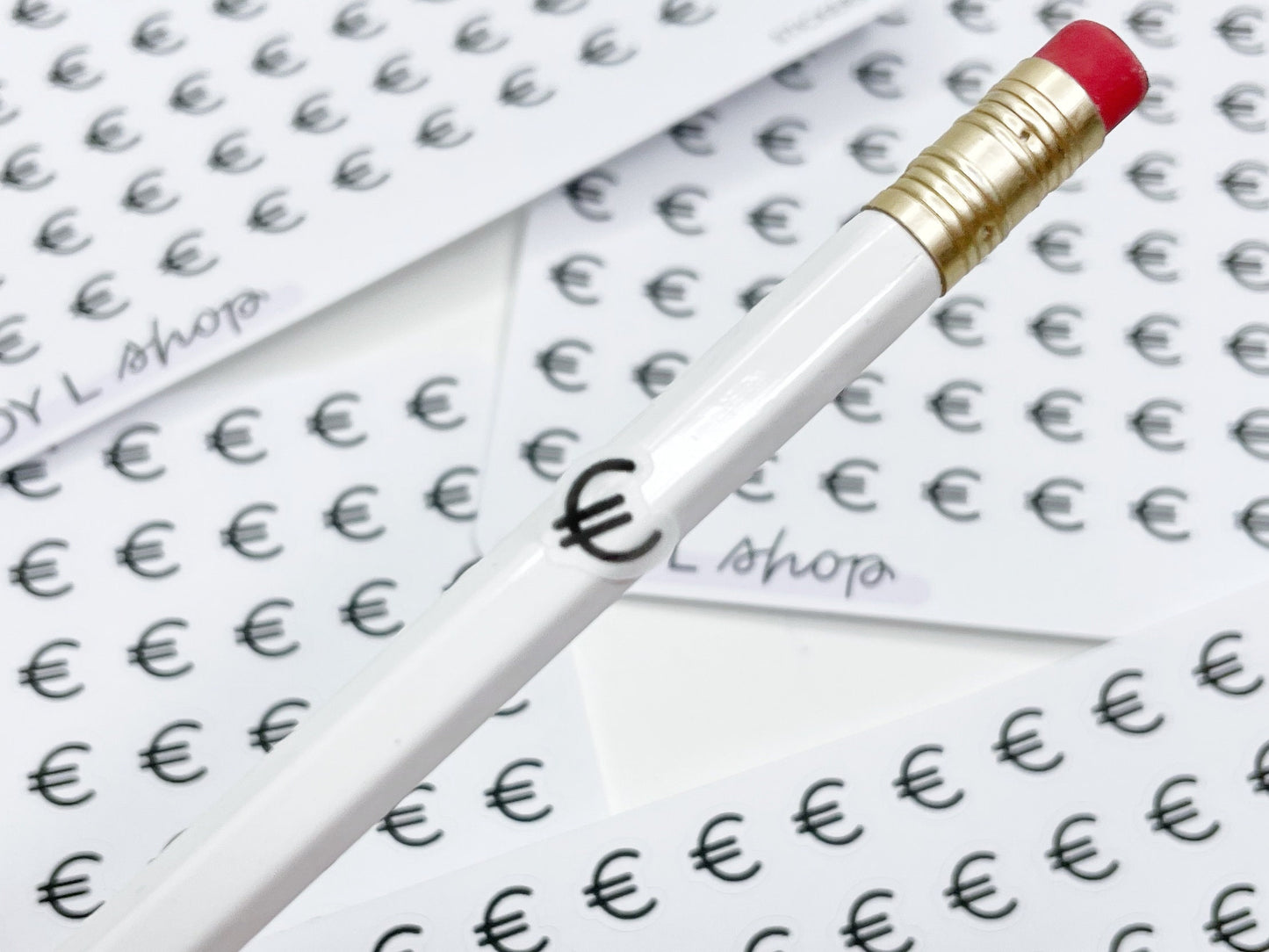 Planche de stickers mini icônes "euro" - Argent, paie, dépenses, compte en banque - Mini icon - Planner stickers - Minimal - Bullet Journal