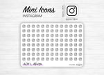 Planche de stickers mini icônes "Instagram" - Réseau sociaux - 104 stickers - Mini icon - Planner stickers - Minimal - Bullet Journal