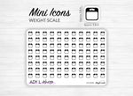 Mini icon stickers - Weight Scale - Planner stickers - Minimal, functional stickers - Bullet Journal - Sticker sheet - 88 mini icons