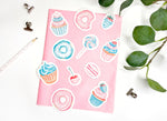 Sticker pack "Sweet Treats" - 11 die-cut stickers - Cupcakes, donuts, fruits - White matte paper - Bullet Journal & Planner - Journaling 