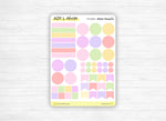 Stickers - Color Palette "A walk in the meadow" - Geometric shapes - headers - Bullet Journal, planner sticker sheet - Journaling