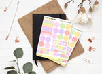 Planche Stickers Palette de Couleurs "Balade Champêtre" différentes formes - Printemps - Pastel - Bullet Journal & Planner - Journaling