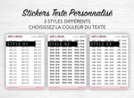 Custom Text stickers - Handwritten - Choose your font and your color for your text - Bullet Journal & Planner - Journaling